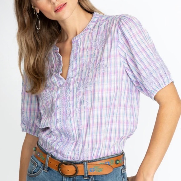 Johnny Was Tops - Johnny Was Malo Puff Sleeve Blouse